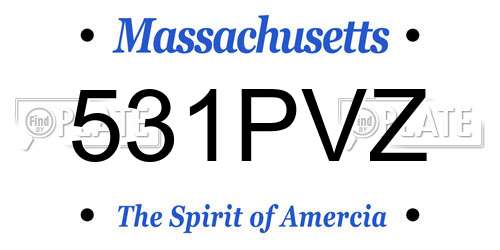 531PVZ Massachusetts License Plate