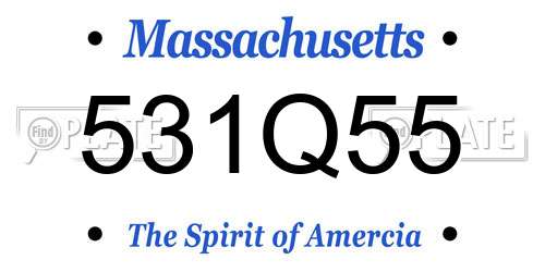 531Q55 Massachusetts License Plate