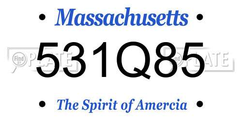 531Q85 Massachusetts License Plate