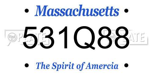 531Q88 Massachusetts License Plate