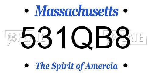 531QB8 Massachusetts License Plate