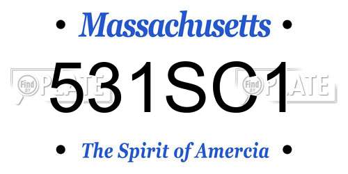 531SC1 Massachusetts License Plate