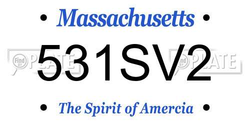 531SV2 Massachusetts License Plate
