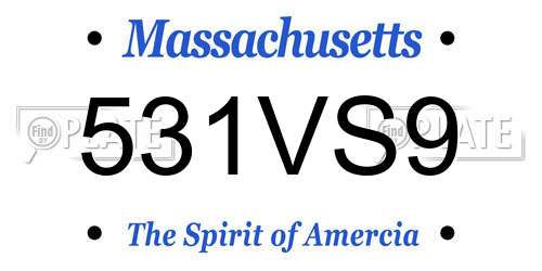 531VS9 Massachusetts License Plate
