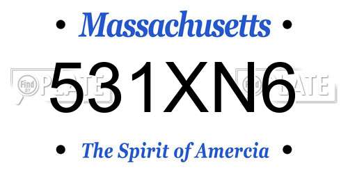 531XN6 Massachusetts License Plate