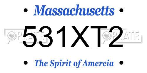 531XT2 Massachusetts License Plate