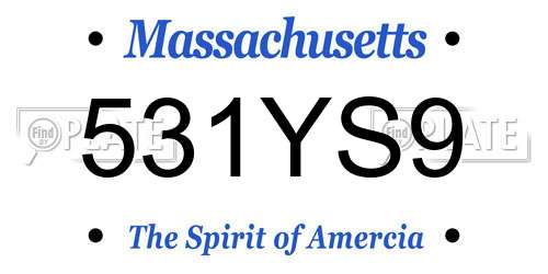 531YS9 Massachusetts License Plate