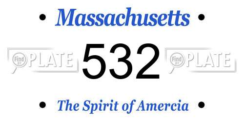 532 Massachusetts License Plate