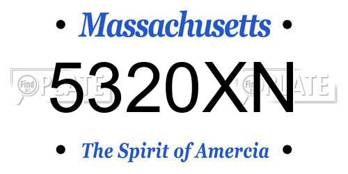 5320XN Massachusetts License Plate