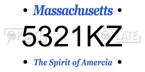 5321KZ Massachusetts License Plate