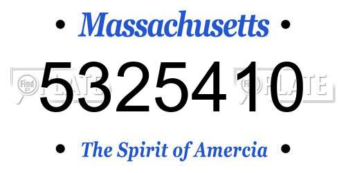 5325410 Massachusetts License Plate