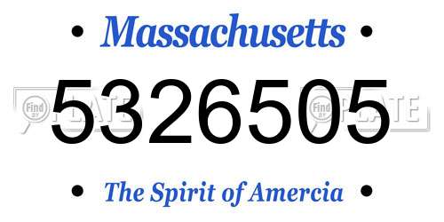 5326505 Massachusetts License Plate