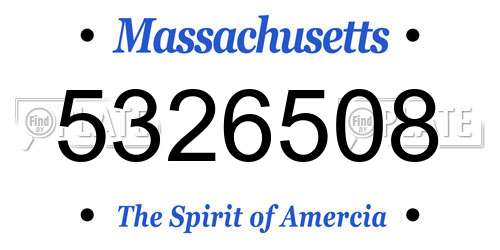 5326508 Massachusetts License Plate