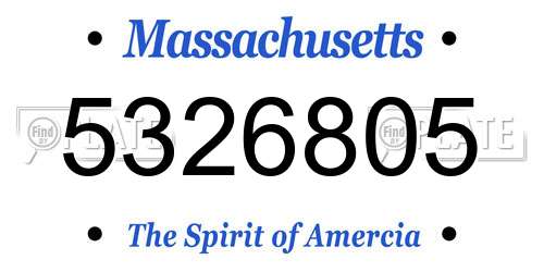 5326805 Massachusetts License Plate