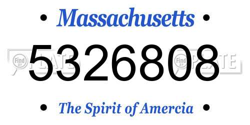 5326808 Massachusetts License Plate