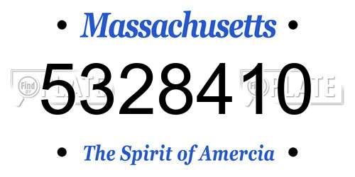 5328410 Massachusetts License Plate