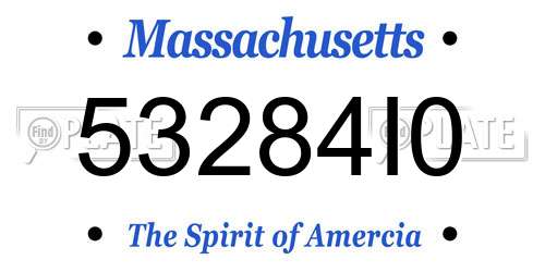 53284I0 Massachusetts License Plate
