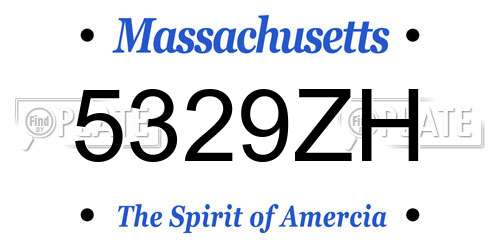 5329ZH Massachusetts License Plate
