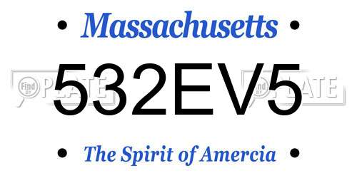 532EV5 Massachusetts License Plate