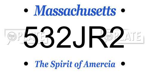 532JR2 Massachusetts License Plate