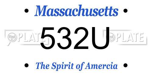 532U Massachusetts License Plate
