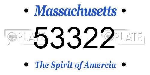 53322 Massachusetts License Plate