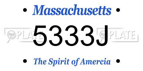5333J Massachusetts License Plate