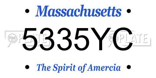 5335YC Massachusetts License Plate