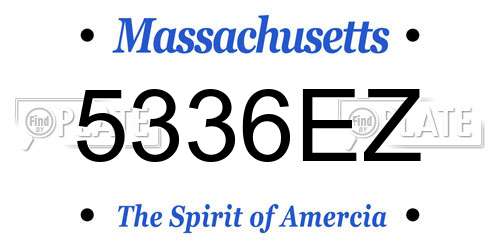 5336EZ Massachusetts License Plate
