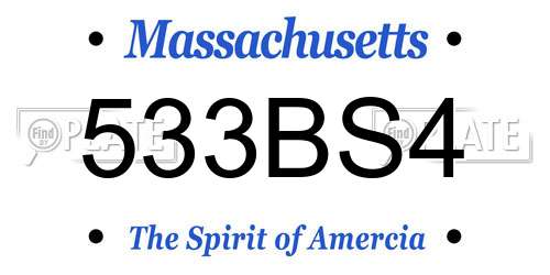 533BS4 Massachusetts License Plate