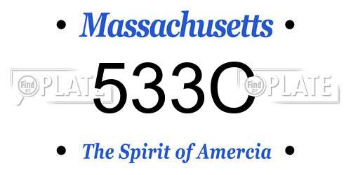 533C Massachusetts License Plate