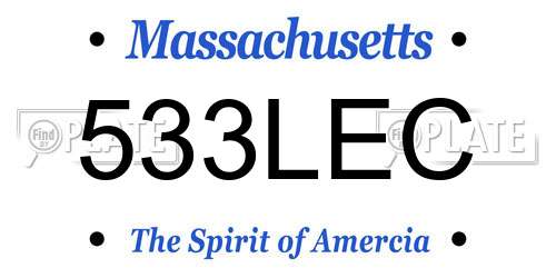533LEC Massachusetts License Plate