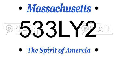 533LY2 Massachusetts License Plate