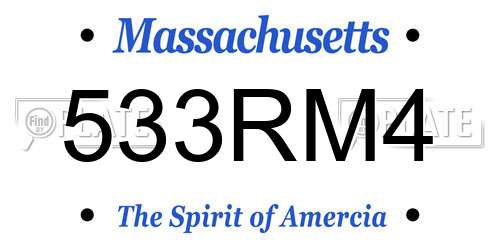 533RM4 Massachusetts License Plate