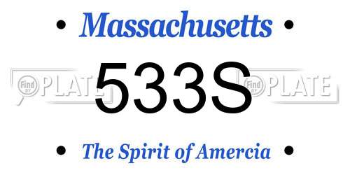 533S Massachusetts License Plate