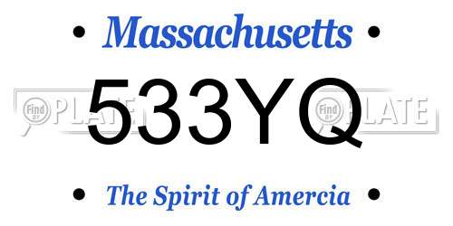 533YQ Massachusetts License Plate