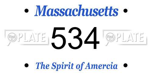 534 Massachusetts License Plate