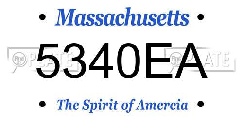 5340EA Massachusetts License Plate