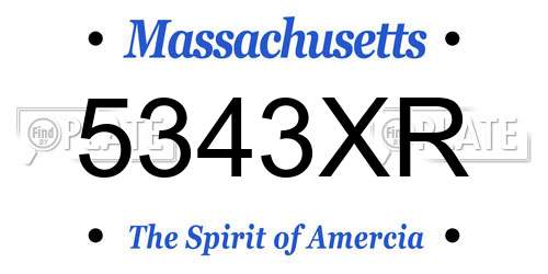 5343XR Massachusetts License Plate