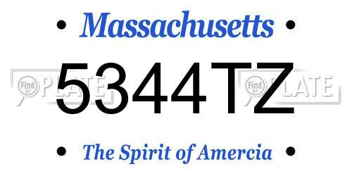 5344TZ Massachusetts License Plate