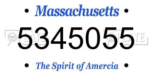 5345055 Massachusetts License Plate