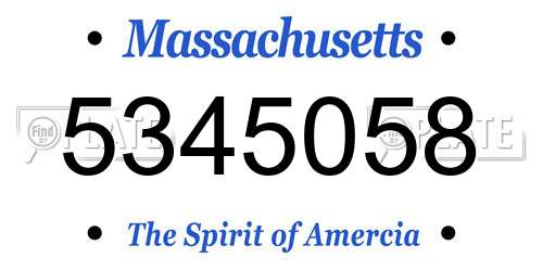 5345058 Massachusetts License Plate