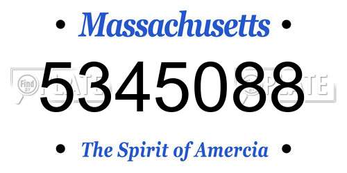 5345088 Massachusetts License Plate