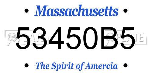 53450B5 Massachusetts License Plate