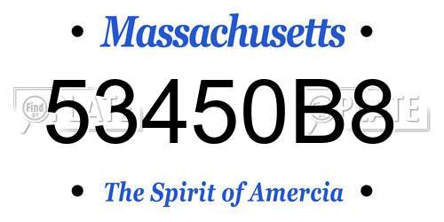 53450B8 Massachusetts License Plate
