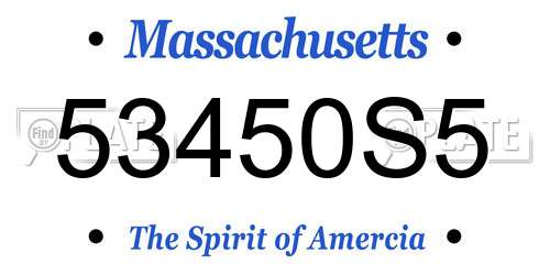 53450S5 Massachusetts License Plate