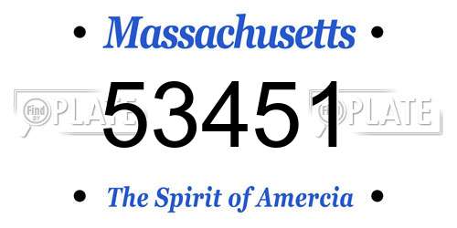 53451 Massachusetts License Plate