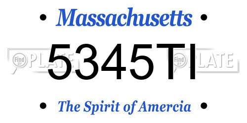 5345TI Massachusetts License Plate