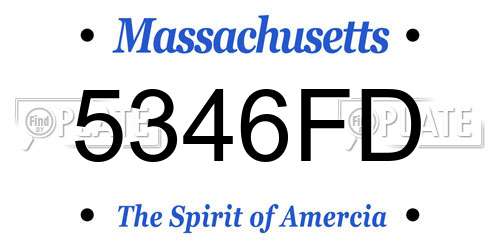 5346FD Massachusetts License Plate