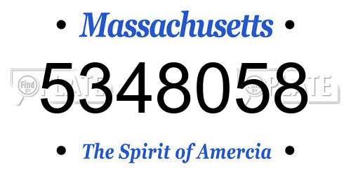 5348058 Massachusetts License Plate